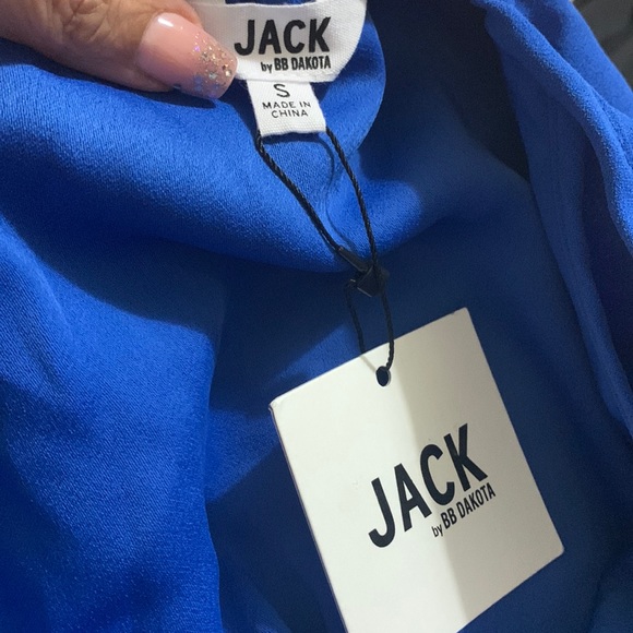 Jack BB Dakota Blue Feelin Myself Halter Romper NWT Blue Small - Picture 6 of 6